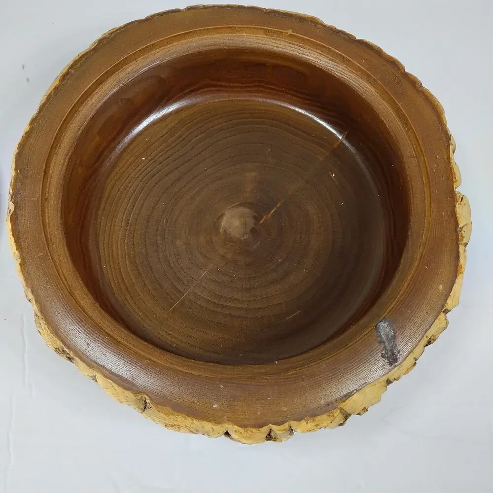 Vintage Raw Edge Wood Trinket, Bowl, Dish 9